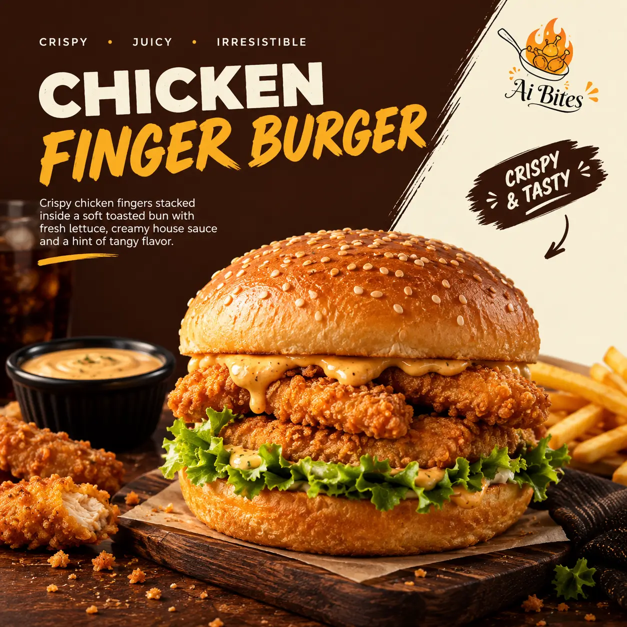 Chicken Finger Burger (1 Pc)
