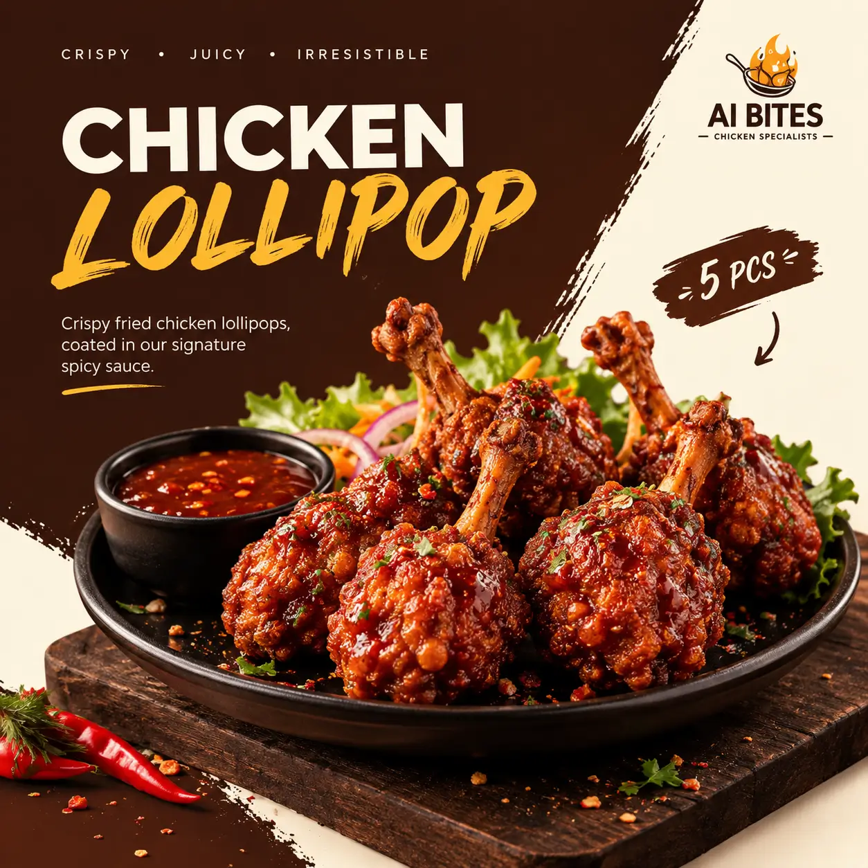 Chicken Lollipop (5 Pcs)