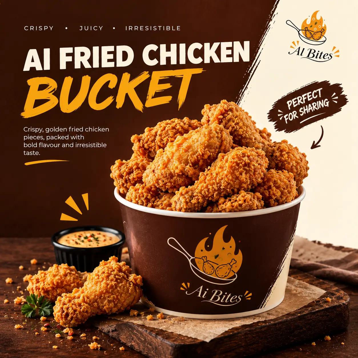 AI Fried Chicken Bucket (6 Pcs)