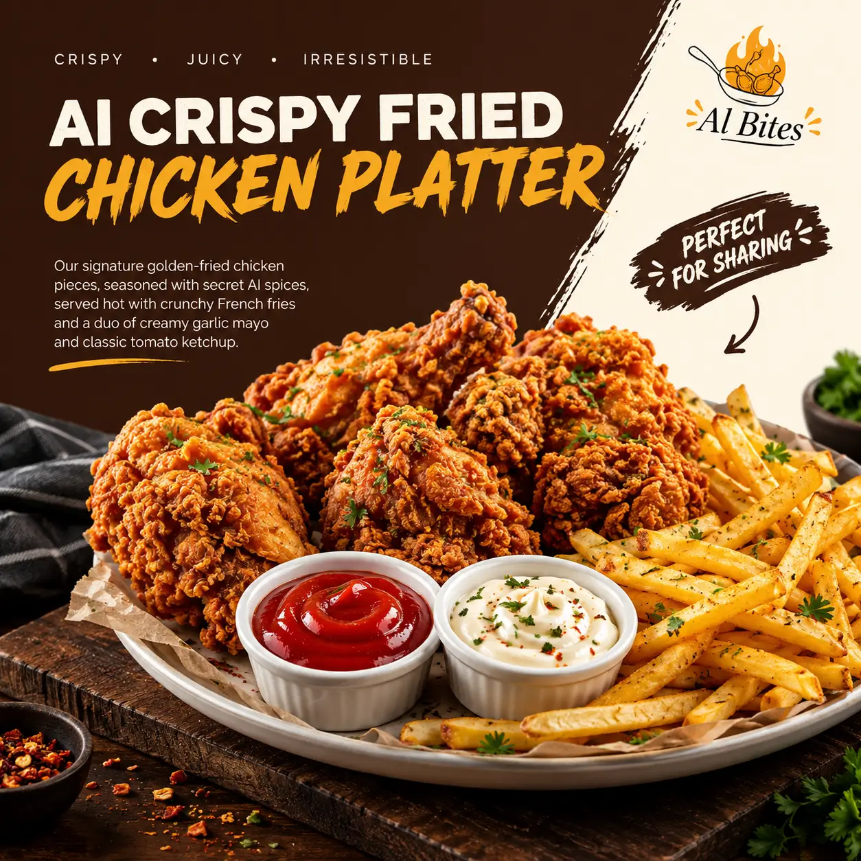 AI Crispy Fried Chicken Platter